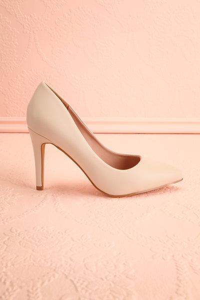 Mounai Ivory Pointed Toe Heels | Boutique 1861 side view