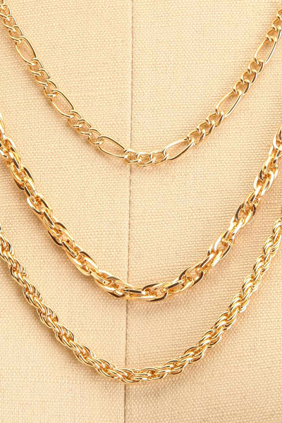 Mourice Gold Layered Chain Necklace | La petite garçonne close-up