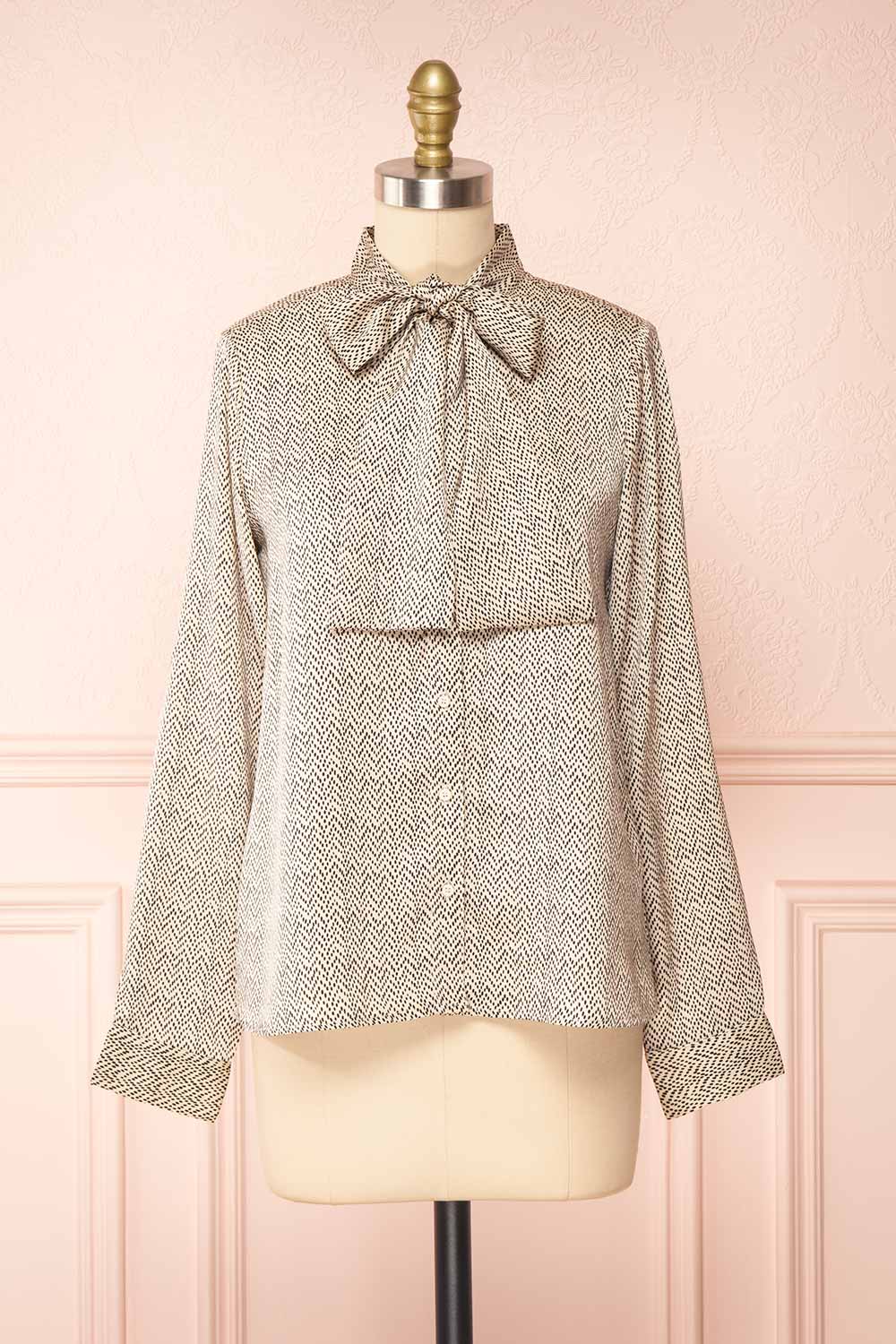 Moutin Patterned Blouse w/ Bow Detail | Boutique 1861 front view