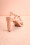 Mouvemente Blush Crossed Strap High Heel Sandals | Boutique 1861 back view