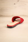 Mox Red Pleated Slide Sandals | La petite garçonne back view