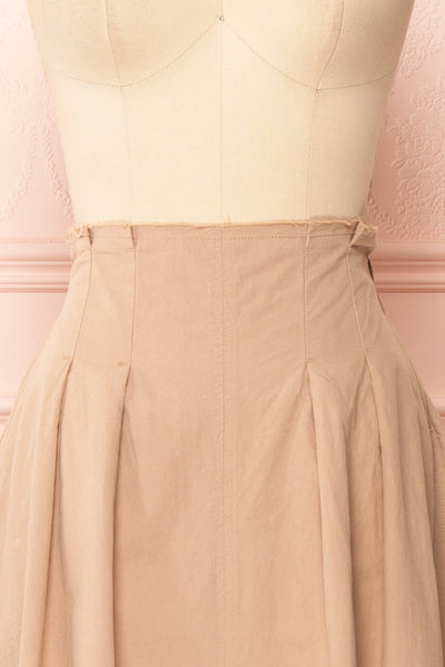 Moyna Beige Ankle Length High-Waisted Skirt | Boutique 1861 front close-up