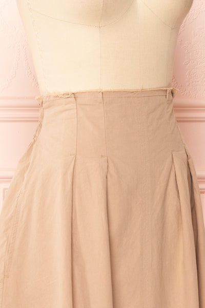 Moyna Beige Ankle Length High-Waisted Skirt | Boutique 1861 side close-up