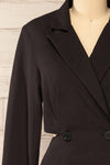 Mujina Open Back Short Blazer Dress | La petite garçonne front close-up