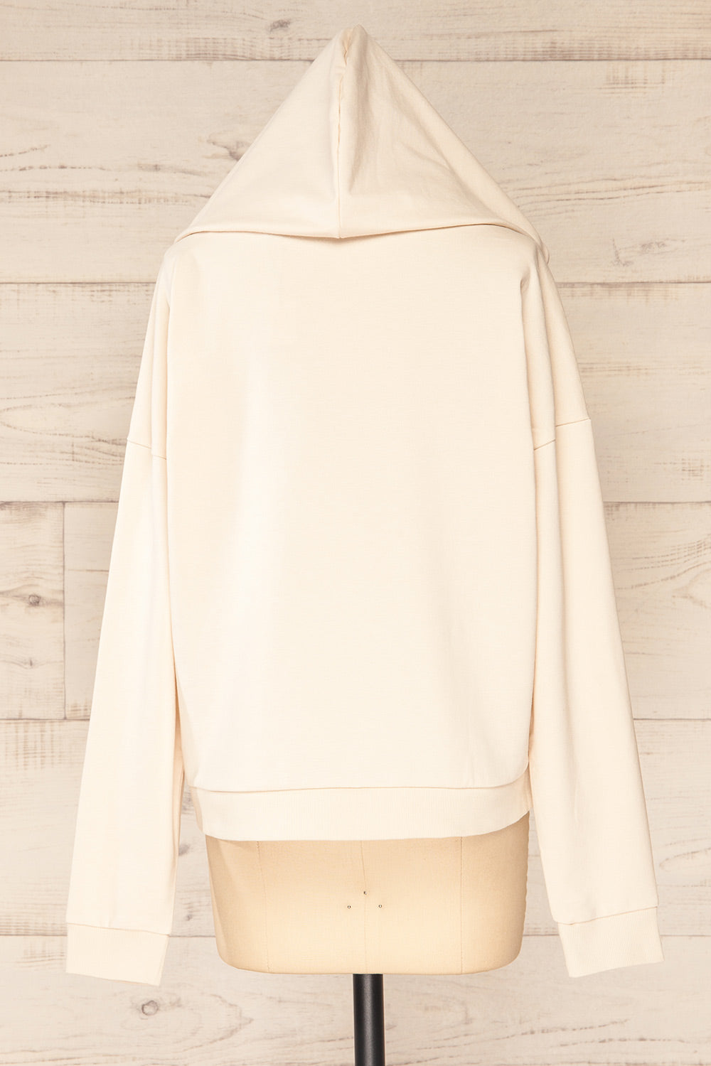 Munich Beige Long Sleeve Hooded Sweatshirt | La petite garçonne back view hood