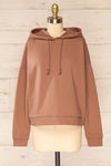 Munich Brown Long Sleeve Hooded Sweatshirt | La petite garçonne  front view