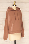 Munich Brown Long Sleeve Hooded Sweatshirt | La petite garçonne  side view