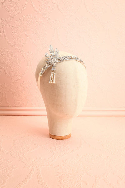 Muriel Silver Rhinestones & Pearls Headband | Boutique 1861