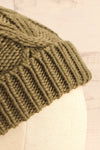 Muscaa Green Knit Tuque w/ Pompom | La petite garçonne side close-up