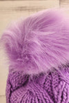 Muscaa Lavender Knit Tuque w/ Pompom | La petite garçonne back close-up
