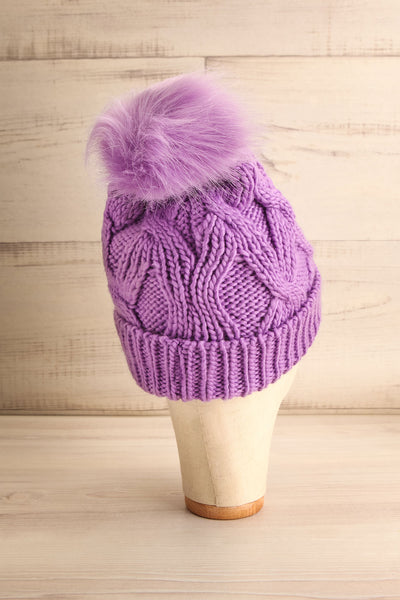 Muscaa Lavender Knit Tuque w/ Pompom | La petite garçonne back view