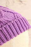Muscaa Lavender Knit Tuque w/ Pompom | La petite garçonne side close-up