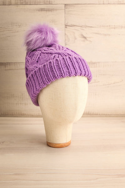Muscaa Lavender Knit Tuque w/ Pompom | La petite garçonne front view