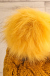 Muscaa Mustard Knit Tuque w/ Pompom | La petite garçonne back close-up