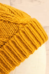 Muscaa Mustard Knit Tuque w/ Pompom | La petite garçonne side close-up