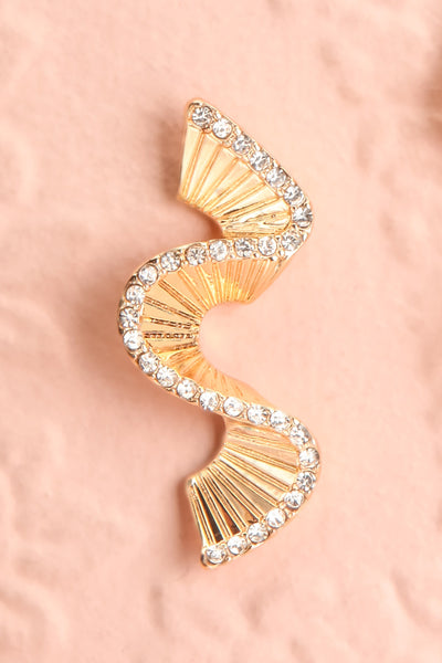Myev Twisted Crystal Ribbon Earrings | Boutique 1861 close-up