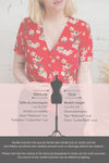Mykonos Red Floral Knotted Crop Top | La petite garçonne model infos