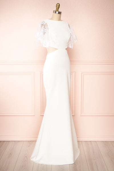 Myranie White Cut-Out Mermaid Bridal Dress | Boudoir 1861 side view