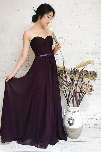 Myrcella Eggplant Corset Back Prom Dress | Boudoir 1861 on model
