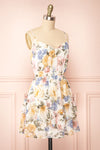 Myriam Short Floral Dress w/ Ruffles | Boutique 1861 side view