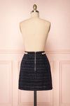 Myrtoessa Navy Blue & Gold Tweed Mini Skirt | Boutique 1861 back view