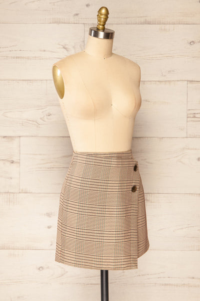 Myslenice Asymmetrical Houndstooth Mini Skirt | La petite garçonne side view