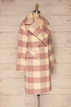 Myslowice White & Pink Long Plaid Coat | La petite garçonne side view