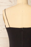 Mystik Fitted Short Black Dress | La petite garçonne back close-up
