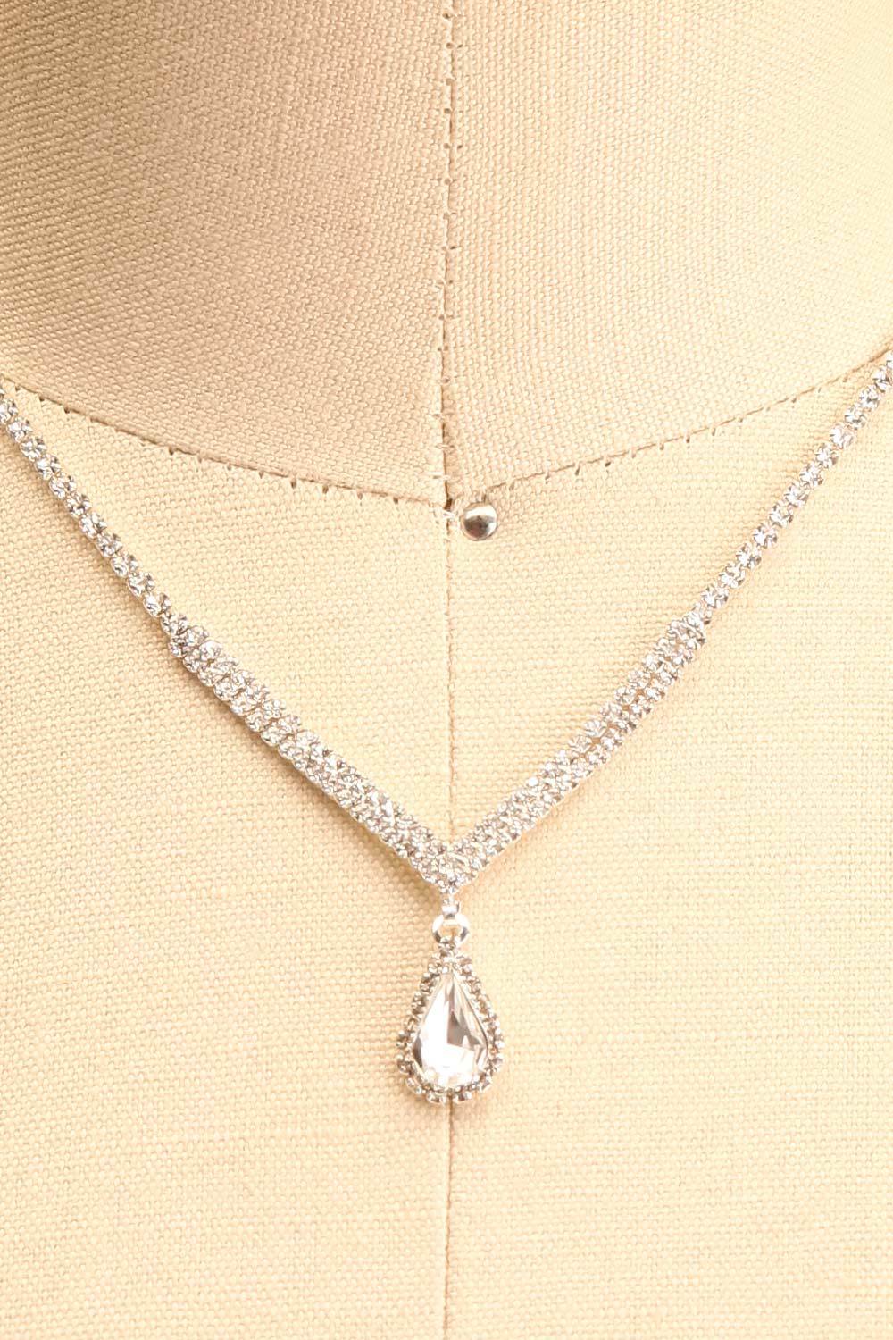 Nadia Silver Sparkling Necklace | Boutique 1861 close-up