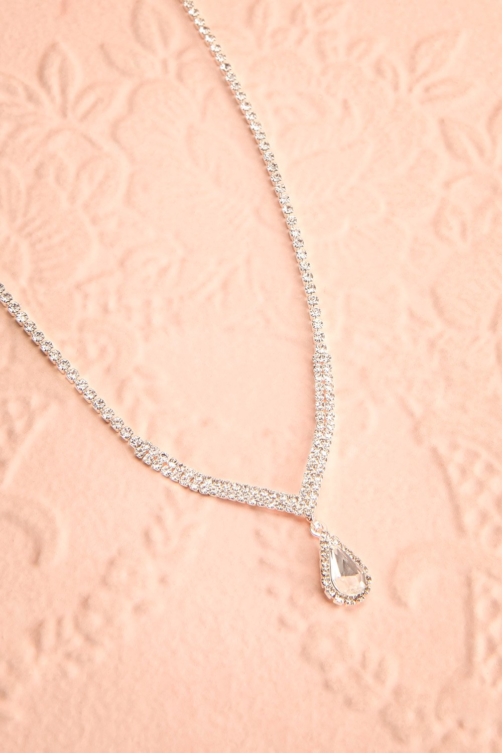 Nadia Silver Sparkling Necklace | Boutique 1861 flat view