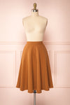 Nadjela Cognac Brown A-Line Midi Skirt | Boutique 1861 front view