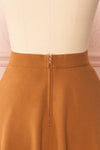 Nadjela Cognac Brown A-Line Midi Skirt | Boutique 1861 back close-up