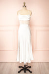 Naelie Satin Cowl Neck Midi Dress w/ Slit | Boutique 1861 front view