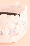 Naemi Blanc White Floral Lace Headband close-up | Boutique 1861