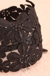 Naemi Noir Black Floral Lace Headband close-up | Boutique 1861
