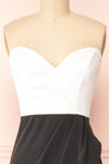 Nagini Black Draped Front Strapless Maxi Dress w/ Slit | Boutique 1861 front close-up