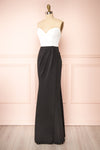 Nagini Black Draped Front Strapless Maxi Dress w/ Slit | Boutique 1861 side view