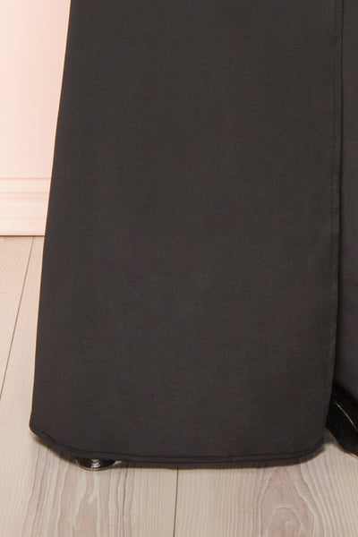 Nagini Black Draped Front Strapless Maxi Dress w/ Slit | Boutique 1861 bottom