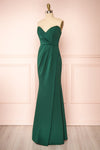 Nagini Green Draped Strapless Maxi Dress w/ Slit | Boutique 1861 side view
