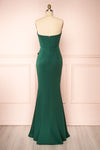 Nagini Green Draped Strapless Maxi Dress w/ Slit | Boutique 1861 back view