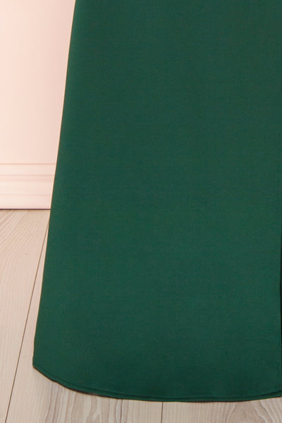 Nagini Green Draped Strapless Maxi Dress w/ Slit | Boutique 1861 bottom