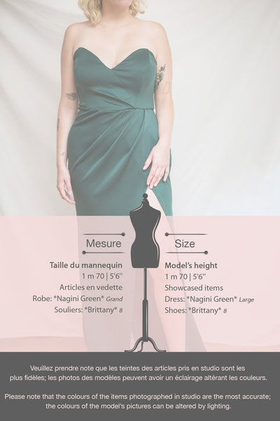 Nagini Black Draped Front Strapless Maxi Dress w/ Slit | Boutique 1861 fiche