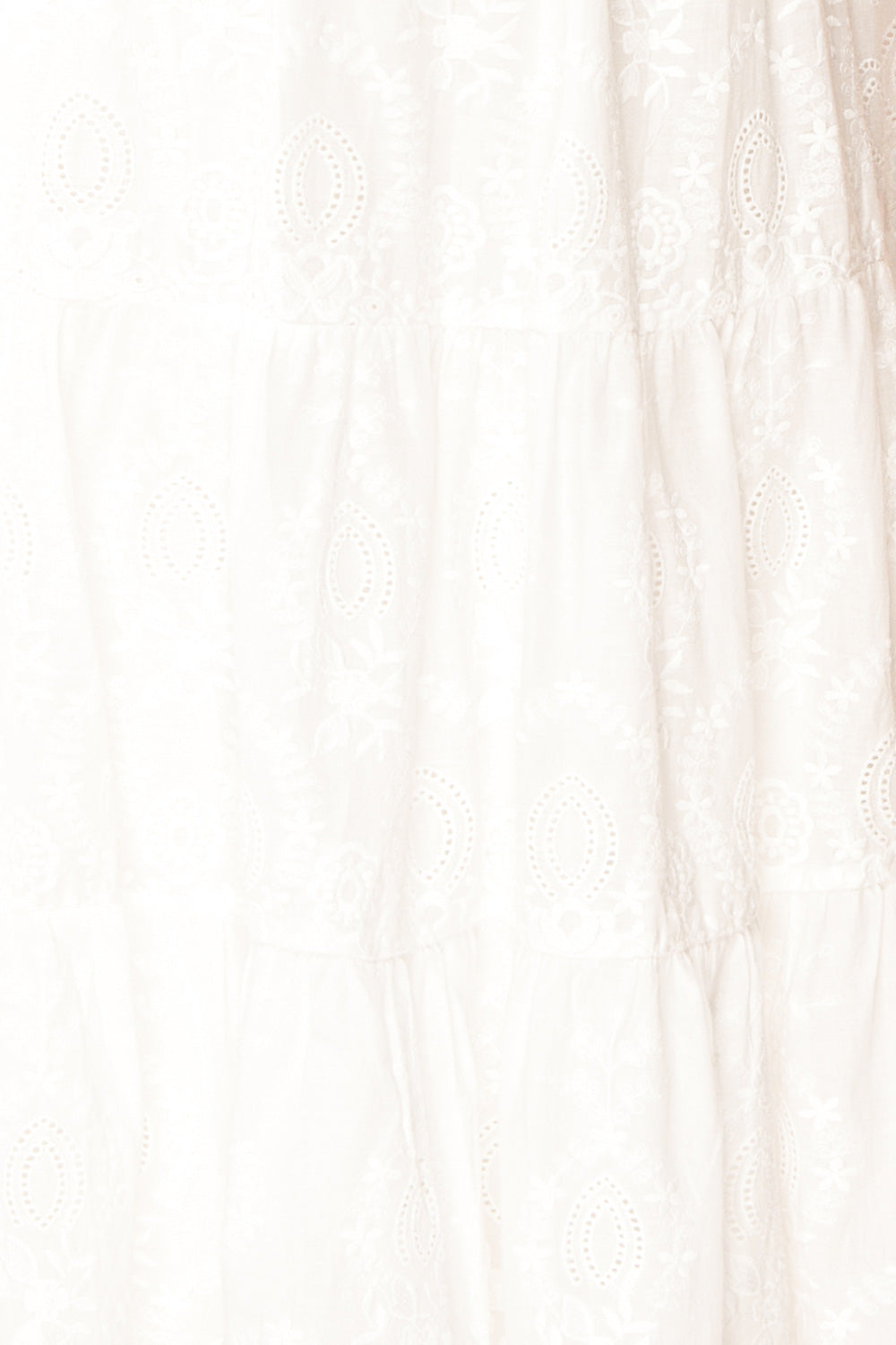 Nagone | White Midi Dress With Ruffles And Elastic Bust fabric 