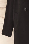 Nahaven Black Buttoned Trench Coat | La petite garçonne sleeve