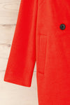 Nahaven Red Buttoned Trench Coat | La petite garçonne sleeve