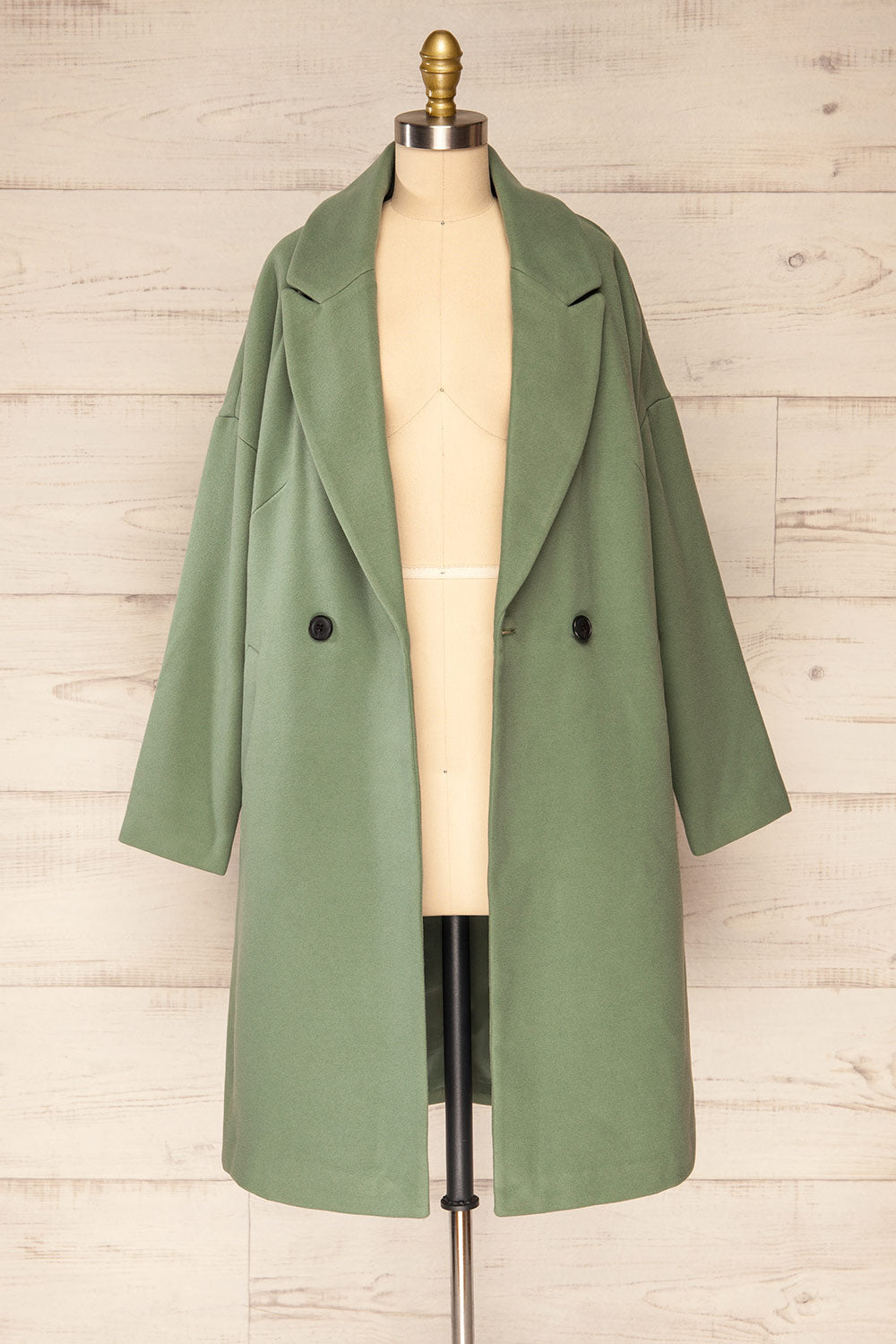 Nahaven Sage Buttoned Trench Coat | La petite garçonne