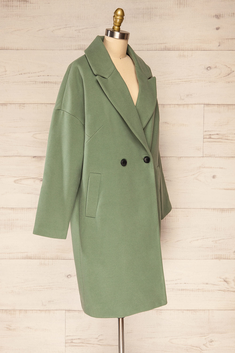 Nahaven Sage Buttoned Trench Coat | La petite garçonne