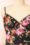 Naida Short Chiffon Floral Dress | Boutique 1861 front close-up