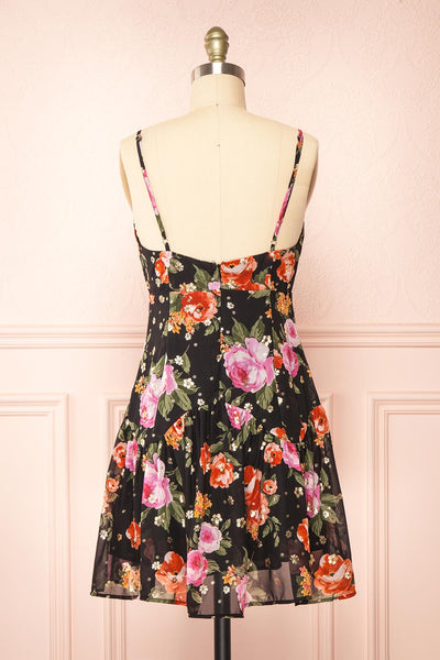 Naida Short Chiffon Floral Dress | Boutique 1861 back view