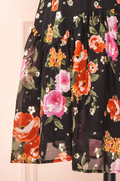 Naida Short Chiffon Floral Dress | Boutique 1861 bottom